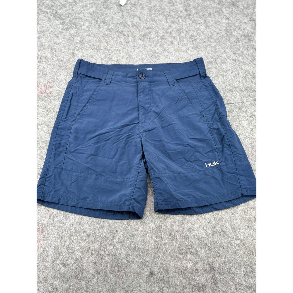 Huk Fishing Shorts Mens 31 Navy Blue Performance Quick Dry Cargo Pockets Outdoor
